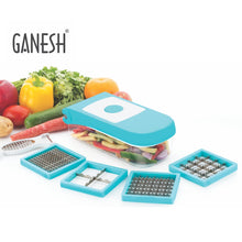 8108 Ganesh 7 in 1 Plastic Vegetable Dicer, Blue 