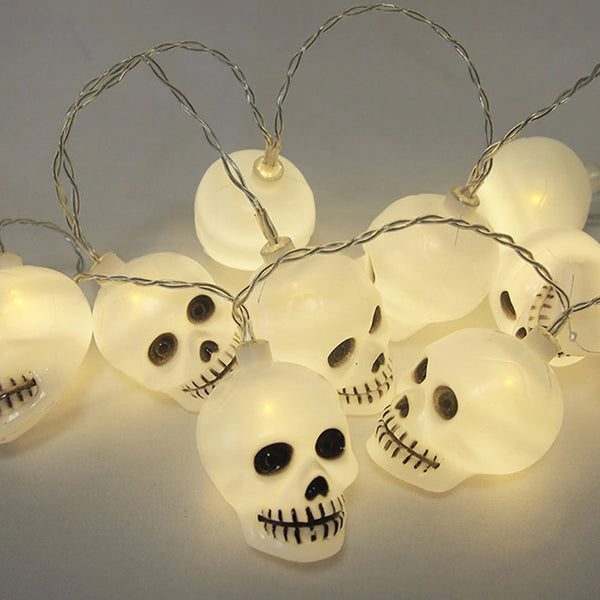 Halloween Decoration Outdoor Indoor Skeleton Head 16 Skulls String Light Set Blow Mold, Decoration Lights Fairy Lights Led Garlands Halloween Decor Garland Decor Wreath Pumpkin