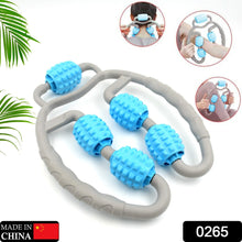 0265 Muscle Massage Roller, 5 Wheels Relieve Soreness Leg Muscle Roller Fitness Roller Muscle Relaxer Massage Roller Ring Clip All Round Massaging Uniform Force Elastic PP Drop Shaped for Home Use (1 Pc)