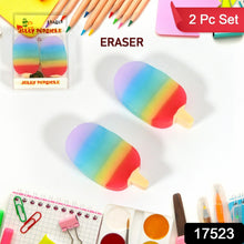 17523 Jelly Popsicle Shape Fancy & Stylish Erasers, Mini Eraser Creative Cute Novelty Eraser for Children Eraser Set for Return Gift, Birthday Party, School Prize (2 Pc Set| Mix Design)