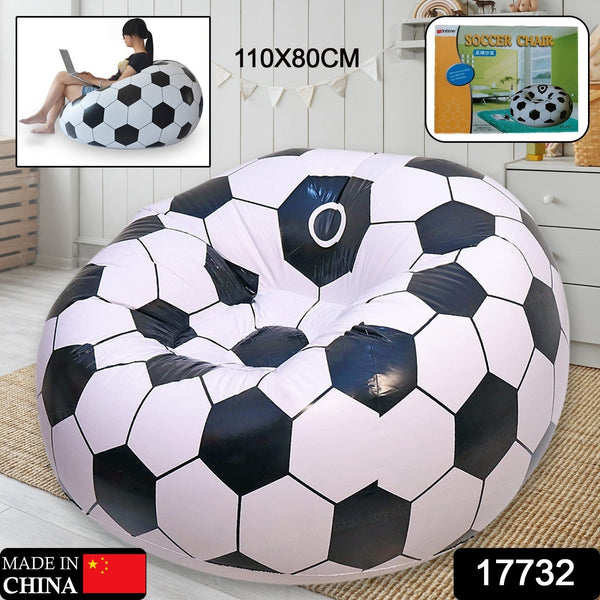 17732 Football Sofa, Cartoon Style Inflatable Folding Chair, Soccer Ball Chair, Inflatable Sofa for Adults, Kids size 110cm x 80cm