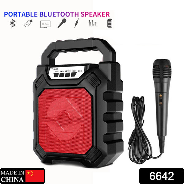 6642 Wireless Bluetooth Portable Boom Box Subwoofer Support Mic Input Outdoor Speaker 5 W Bluetooth Speaker 