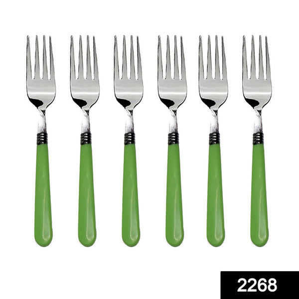 2268 Stainless Steel Forks with Comfortable Grip Dining Fork Set of 6 Pcs 