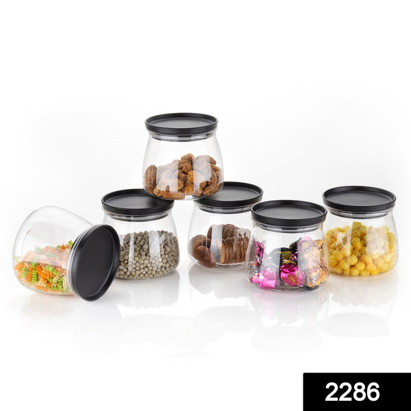 2286 Matka Shaped Jar with Air Tight & Leak Proof Lid (Multicolour) (Set of 6) (900Ml) 