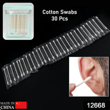 12668 Double Head Cotton Ear & Nose Cleaning Health Care Tools Disposable Sticks Soft Beauty Makeup, Pet Care, Equipment (30 Pcs Set)