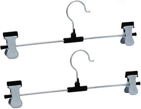 7202 Hangers with 2-Adjustable Anti-Rust Clips (Pack of 12) 