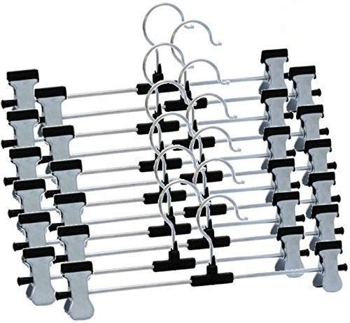 7202 Hangers with 2-Adjustable Anti-Rust Clips (Pack of 12) 