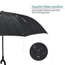 6211 Plain design Windproof Upside Down Reverse Umbrella with C-Shaped Handle 