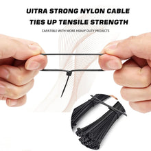 3141 10Inch Nylon Self Locking Cable Ties, Heavy Duty Strong Zip Wire Tie. Pack of 100 - Black 