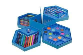 859 46 Pcs Plastic Art Colour Set with Color Pencil, Crayons, Oil Pastel and Sketch Pens 
