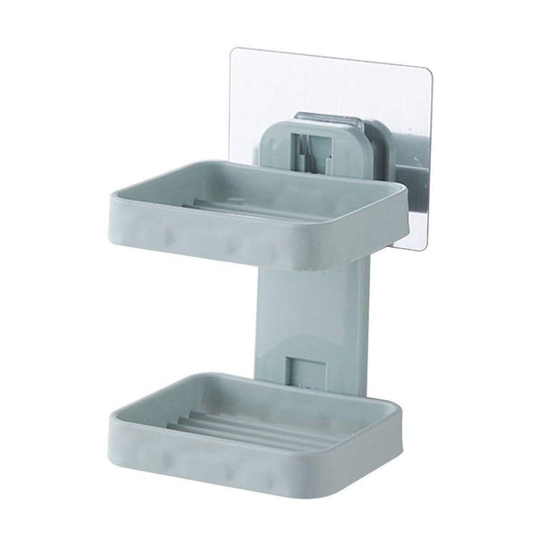 4762  Plastic Double Layer - Soap Stand, Holder, Wall Soap Box Sturdy Vacuum Dispenser Tray 