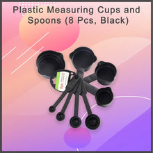 106 Plastic Measuring Cups and Spoons (8 Pcs, Black) Shopdealz