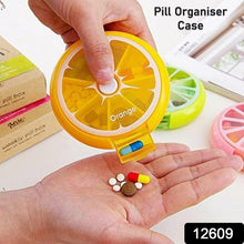 12609 Pill Box Medicine Dispenser 7-Day Week Weekly Whee Cute Portable fruit style 7 grid seal rotation Pill Organizer Medicine Box (1 Pc)